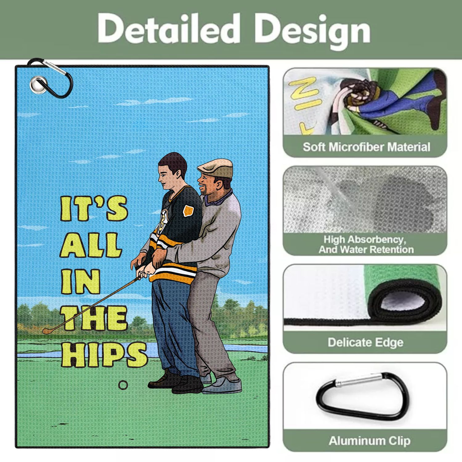 Happy Gilmore Design Microfibe - Golf Towel Waffle avaliação e preço