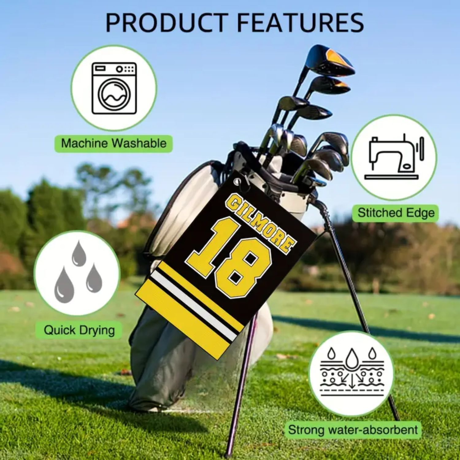 Happy Gilmore Design Microfibe - Golf Towel Waffle avaliação e preço