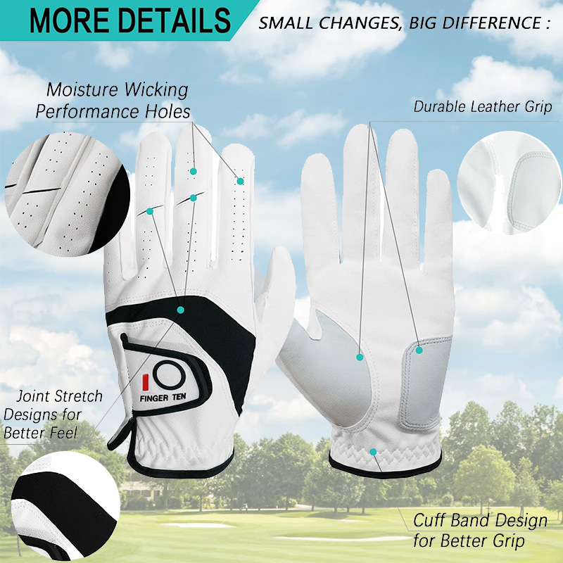 5 Pcs Golf Gloves Men Leather  - Golf Equipment Wholesale avaliação e preço