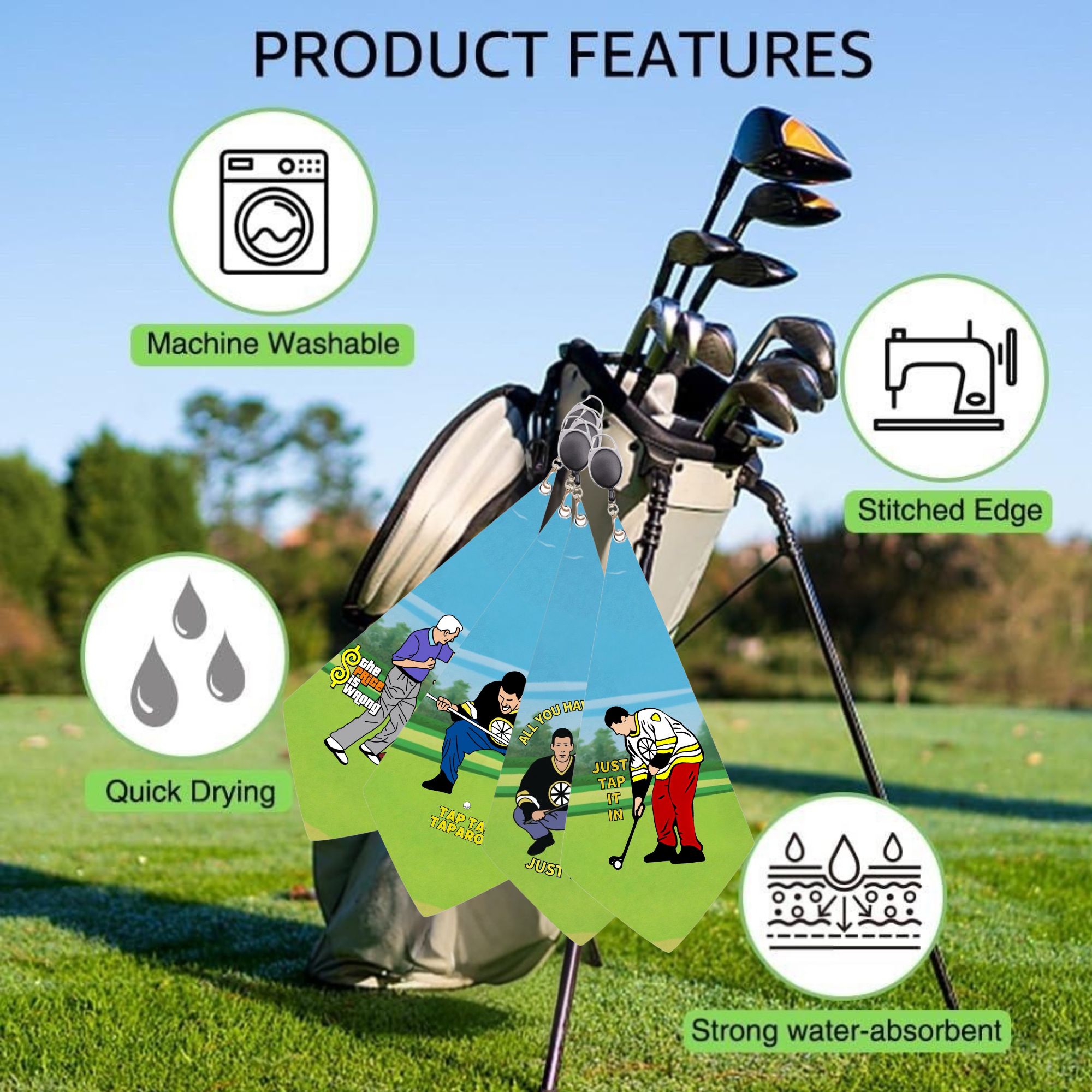 4 pcs New Style Premium Golf T - Golf Towel Waffle avaliação e preço